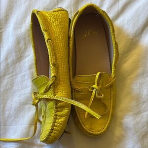 J. Crew Vibrant Yellow Embossed Loafers